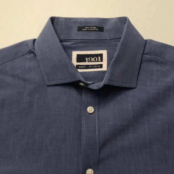 1901 Other - 1901 Mens Blue Cotton Oxford Dress Shirt 15.5 - 36